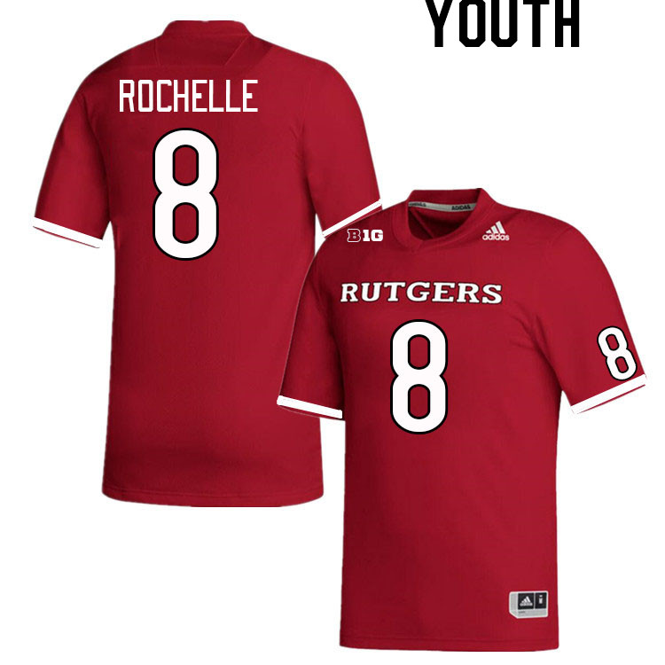 Youth #8 Rashad Rochelle Rutgers Scarlet Knights College Football Jerseys Stitched Sale-Scarlet